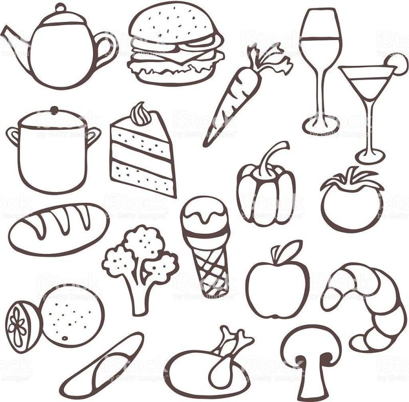 Раскраска маленькая еда