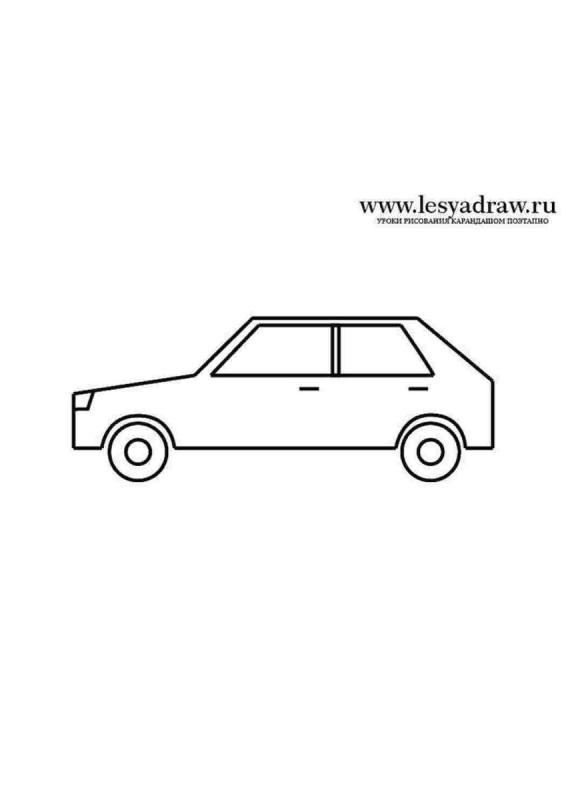 Трафарет легковой машины для детей