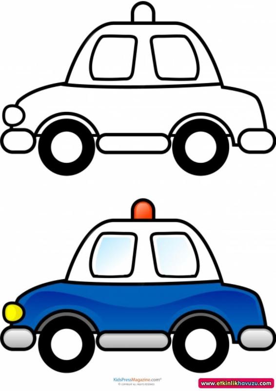 Полицейская машина для рисования для детей