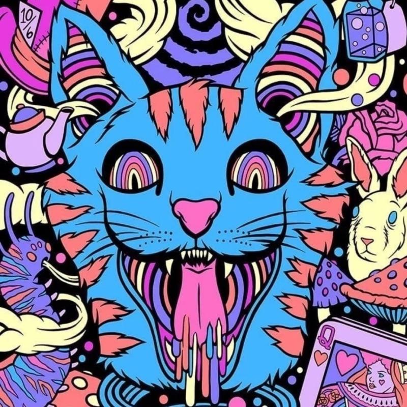 Психодел черно белый