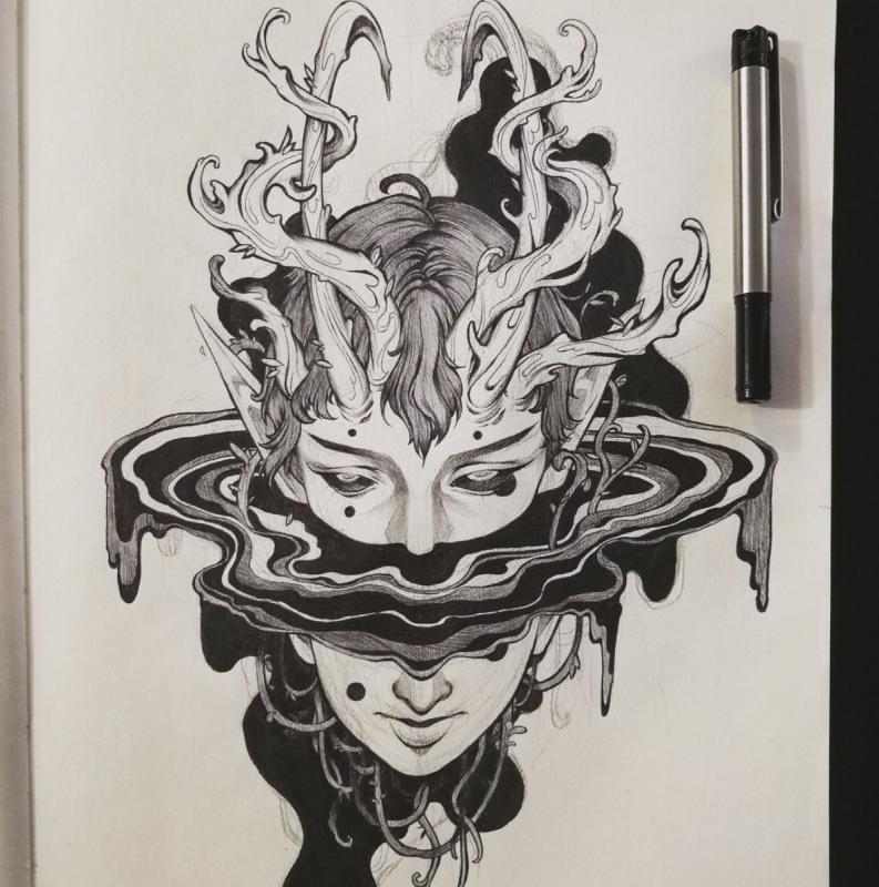 Психоделика тушью