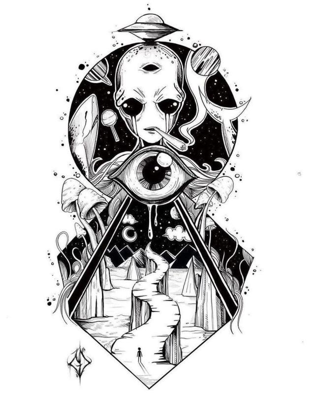 Тату психоделика эскизы