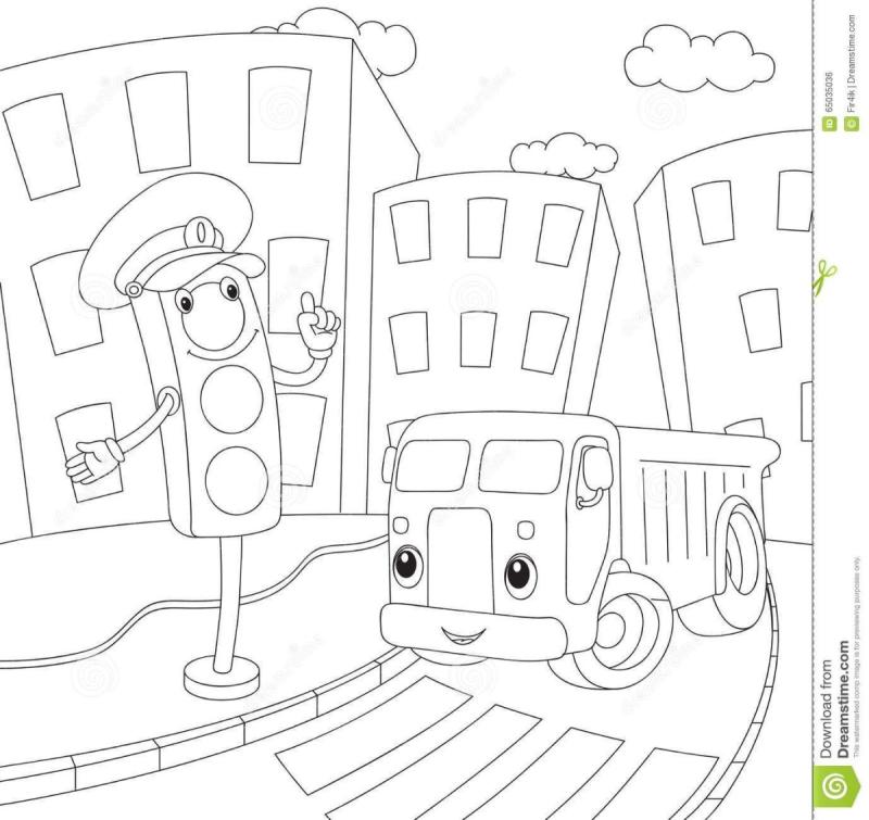 Разукрашивание по ПДД для дошкольников