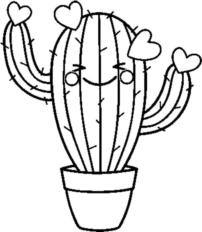 Скетч Кактус в горшке