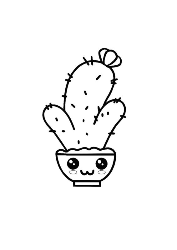 Кактус раскраска