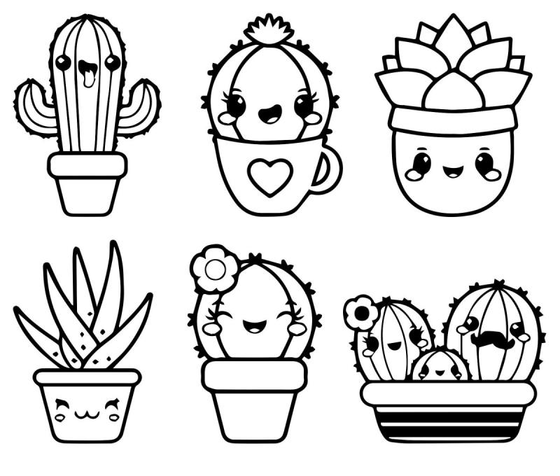 Кактус рисунок карандашом