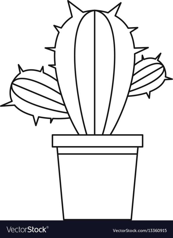 Раскраски для срисовки маленькие кактусы