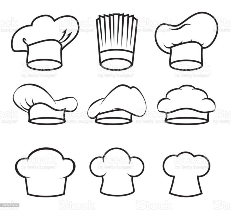 Шапка повара трафарет