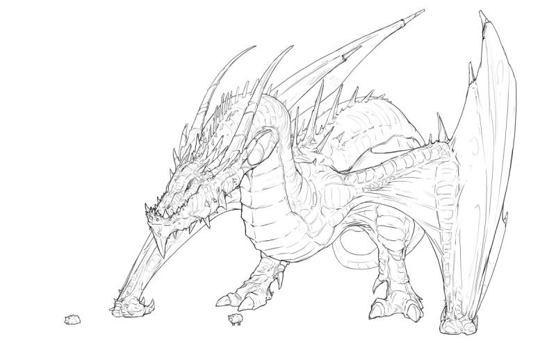 Раскраски драконы и динозавры