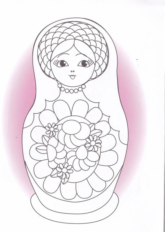 Полхов-Майданская Матрешка раскраска