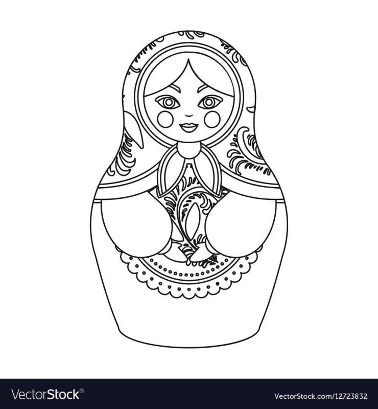 Матрешки раскраски маленькая и большая