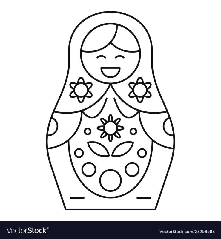 Раскраска Матрешка