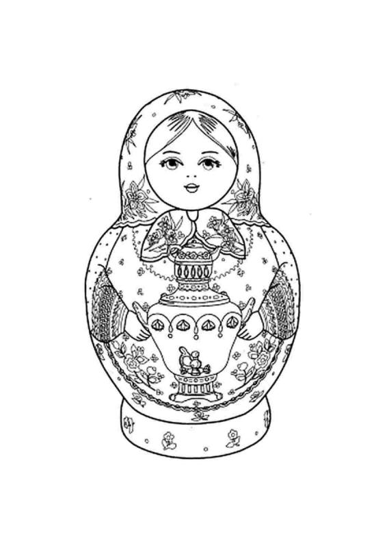 Раскраска Матрешка