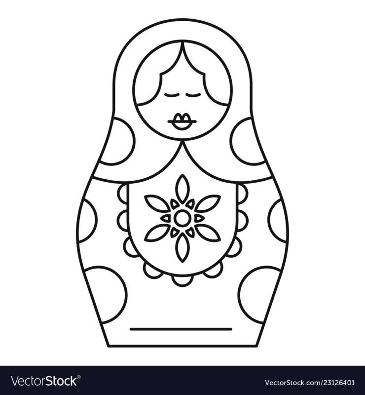 Антистресс раскраски для детей Матрешка