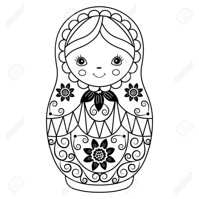 Матрешка Полхов Майдан раскраска
