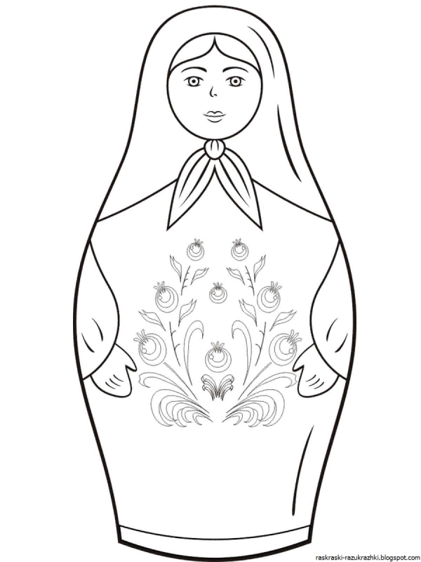 Матрешка на прозрачном фоне