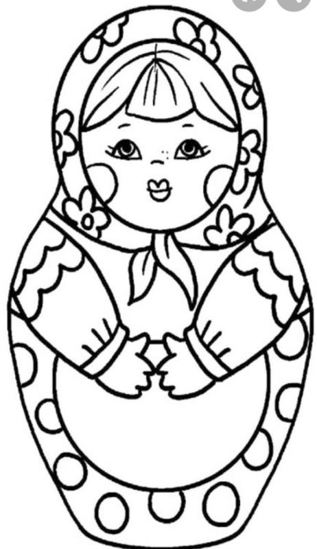 Дымковская игрушка Матрешка раскраска
