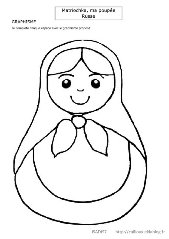 Семёновская матрёшка раскраска