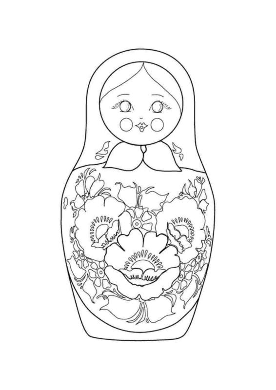Матрешка Полхов Майдан раскраска