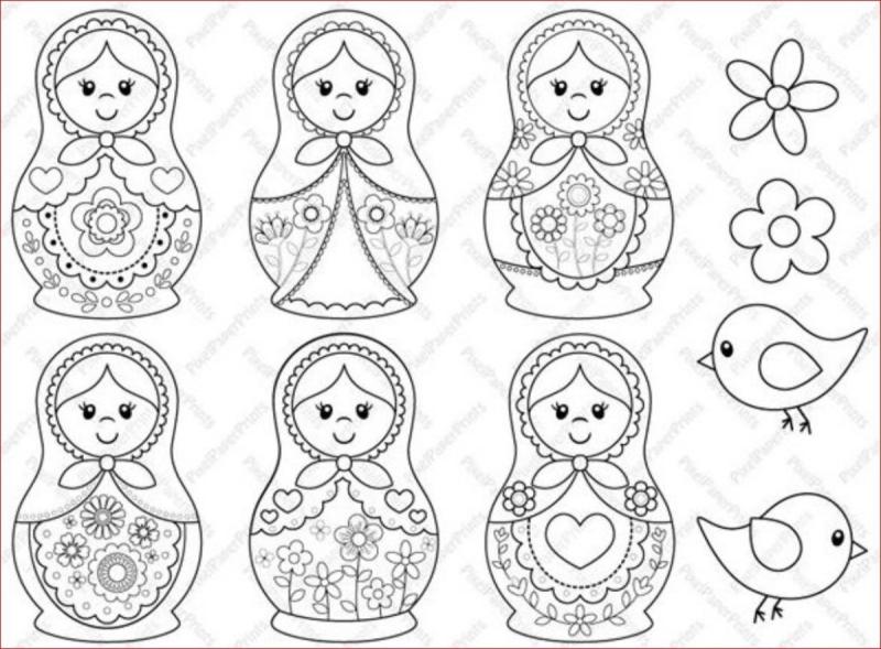 Раскраска антистресс Матрешка