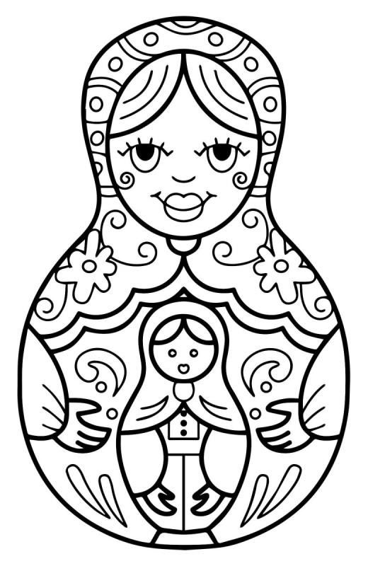 Раскраска Матрешка