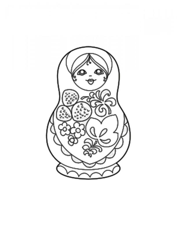 Семёновская матрёшка раскраска