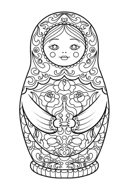 Трафарет Матрешка а4