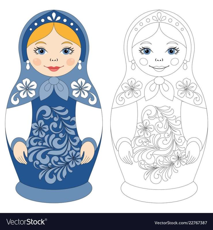 Матрешка Полхов Майдан раскраска