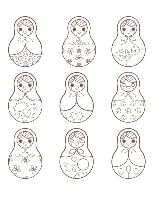 Раскраска Матрешка