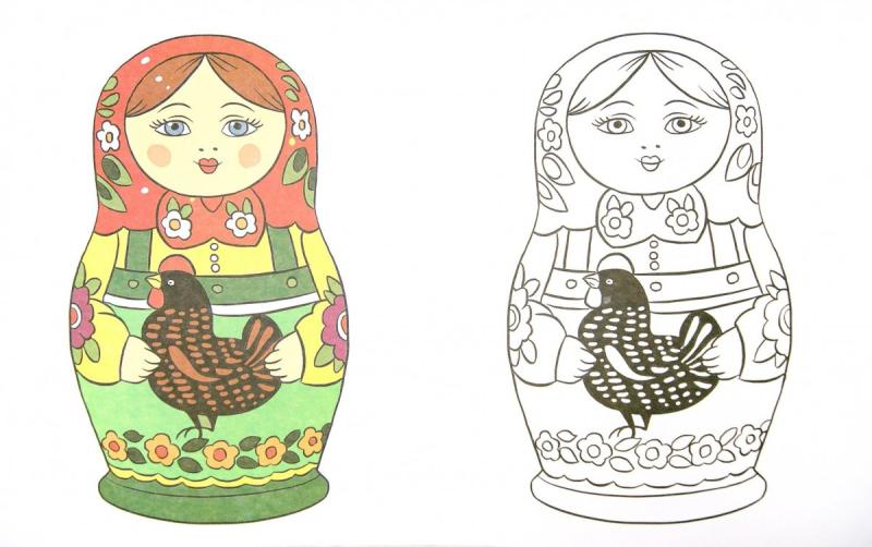 Раскраска Матрешка
