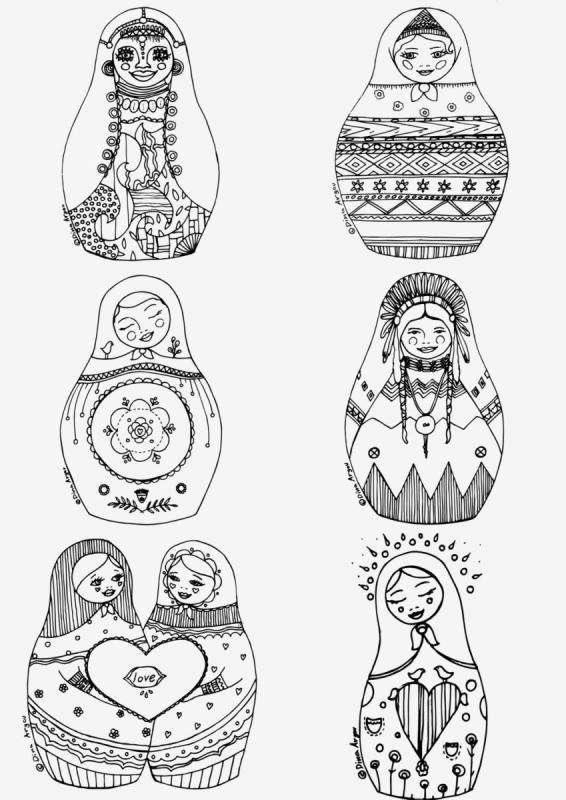 Раскраска матрешка для малышей75