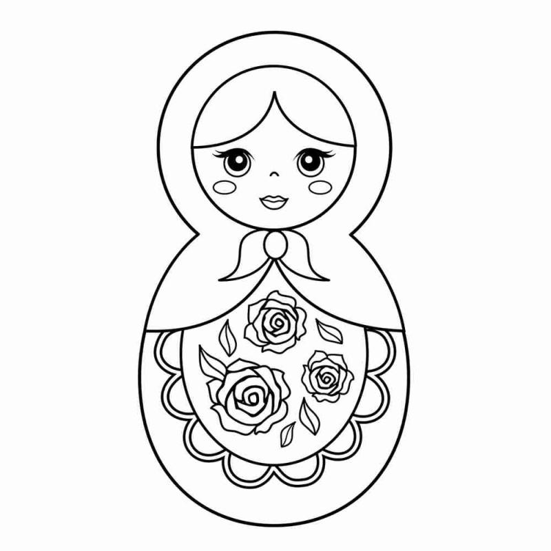 Раскраска Матрешка