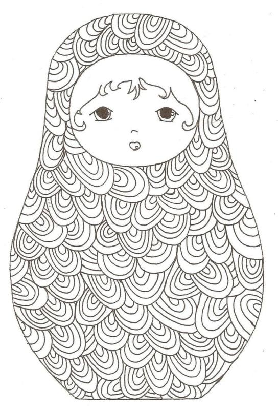 Семеновская Матрешка раскраска