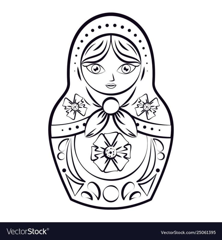 Силуэт матрешки для детей