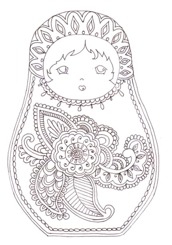Раскраска антистресс Матрешка