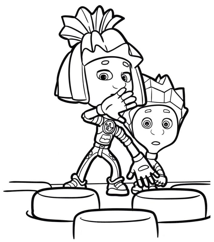 Раскраска Фиксики Нолик