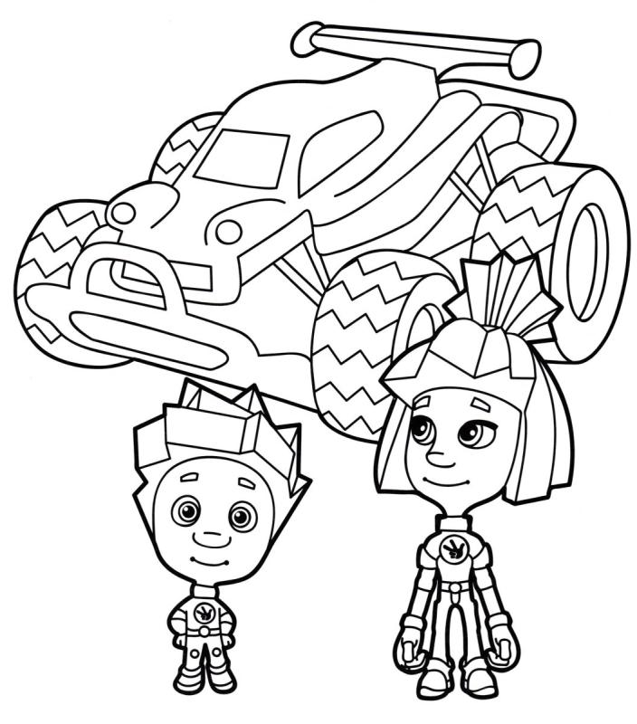 Раскраска Фиксики Нолик