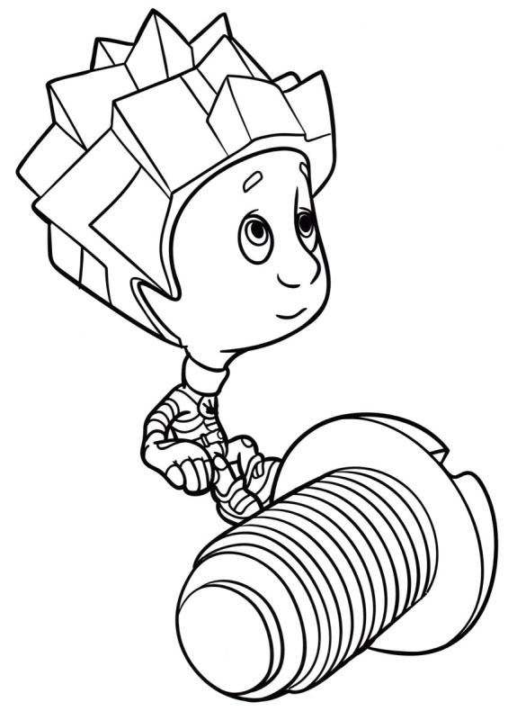 Фиксики разукрашка Нолик