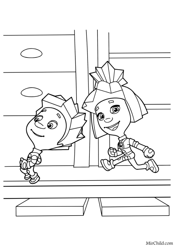 Раскраска Фиксики Файер