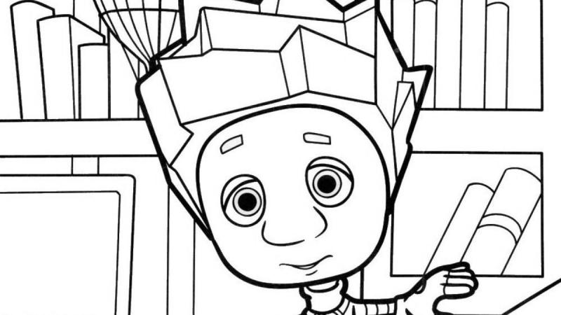 Симка в круге Фиксики раскраска