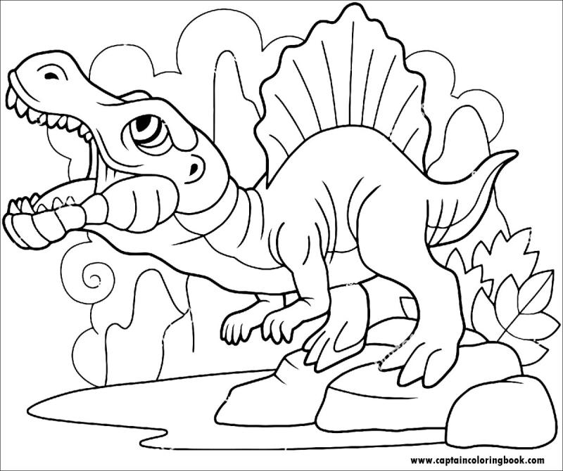 Раскраска про динозавров хищников Спинозавр