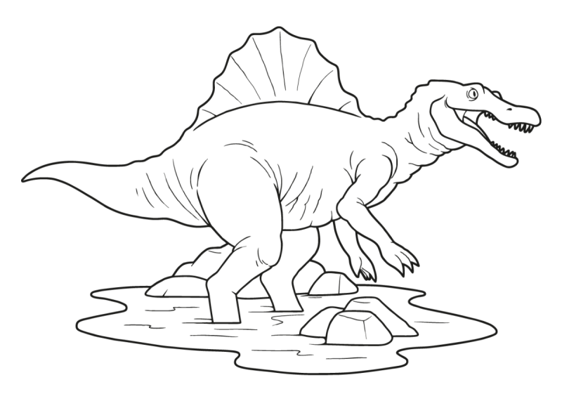 Раскраски парк Юрского периода Спинозавр