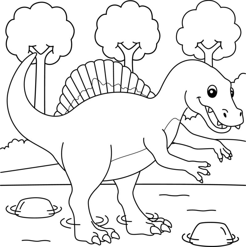 Спинозавр раскраска