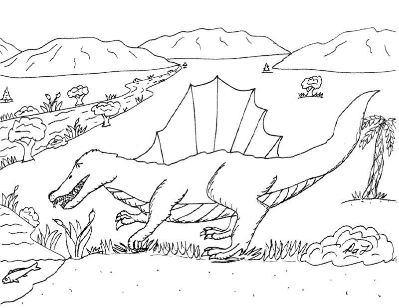 Раскраски динозавры Спинозавр