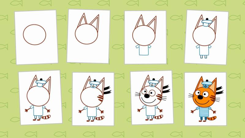 Раскраска три кота коржик61