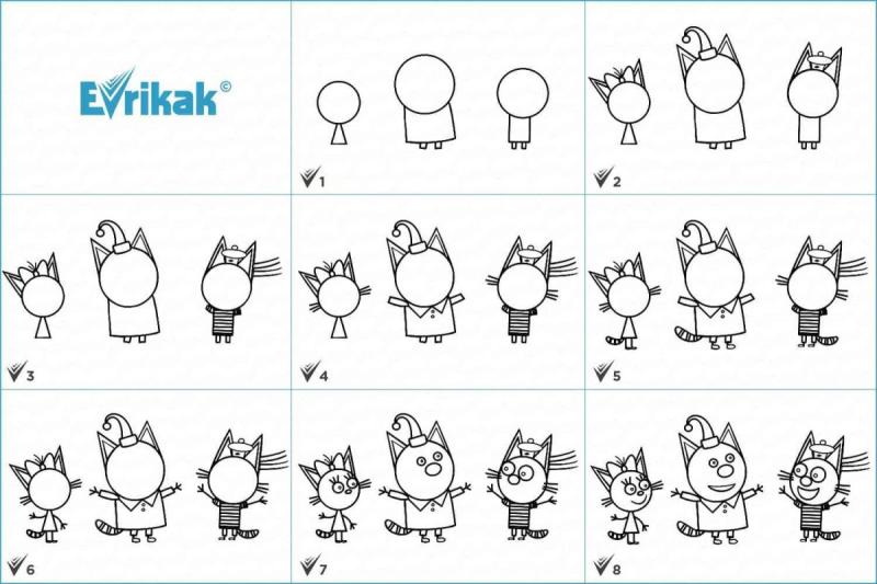 Раскраска три кота коржик65