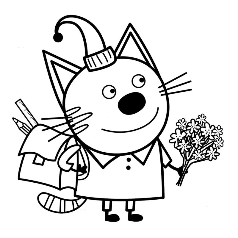 Раскраска 3 кота