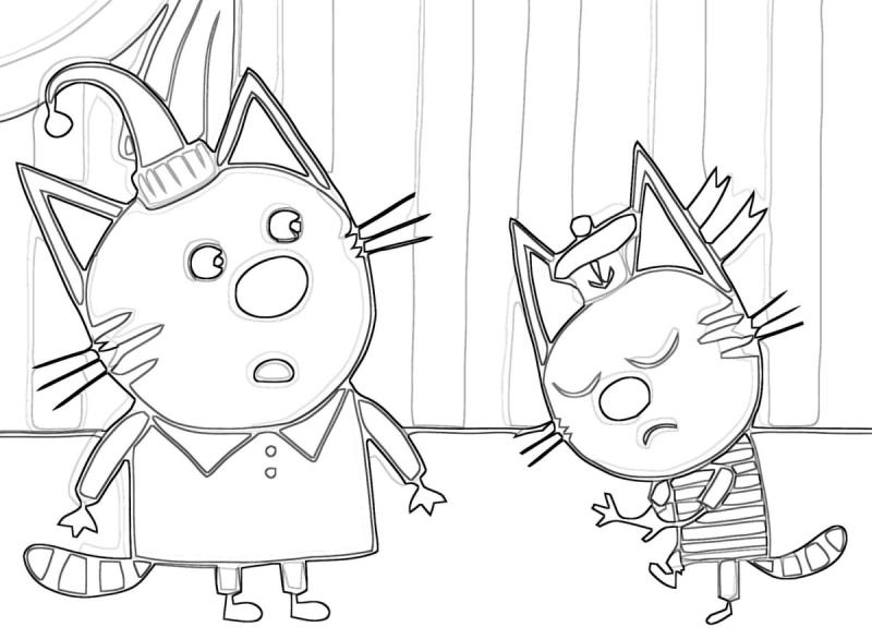 Три кота. Раскраска