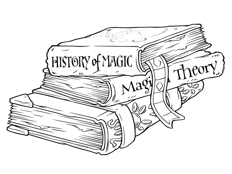 Книга Гарри Поттер раскраска