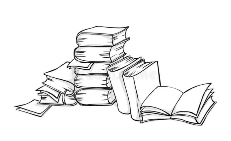 Куча книг раскраска